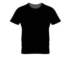 Regular fit Short sleeve T-shirt technical Sketch fashion Flat Template With Round neckline Front and back view. Clothing Art Drawing illustration basic apparel design Black White Color Mock up. vector