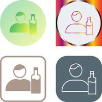 Unique Man And Drink Icon Design vector