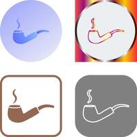 Unique Lit Smoking Pipe Icon Design vector