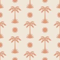 Palm tree seamless pattern. tropical summer background. Beach hand drawn simple boho repeat texture. Modern textile, print, wallpapers, wrapping paper. vector