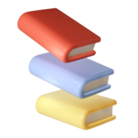 3D Stack of Book back to school, university or college graduate Icon. Render Education or Business Literature. E-book, Encyclopedia, Textbook Illustration png