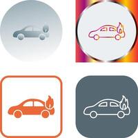 Unique Car on Fire Icon Design vector