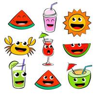 Fun cartoon characters for summer. Cartoon characters are used in summer designs. vector