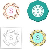 Dollar Chip Icon Design vector