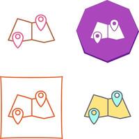 Folded Map Icon Design vector
