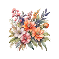 aquarel bloemboeket png