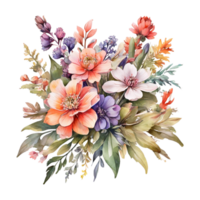 buquê de flores em aquarela png