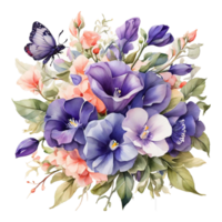 akvarell blombukett png