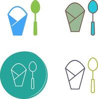 Spoon and Napkin Icon Design vector