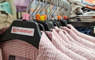 Bekasi, Indonesia on December 20 2023. Rows of hangers with the words Matahari photo