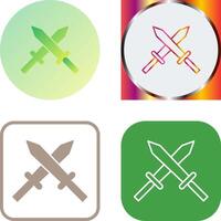 Unique Two Swords Icon Design vector