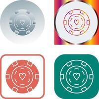 Unique Poker Chips Icon Design vector