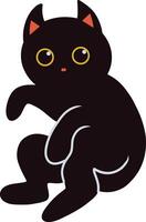 International Cat Day Silhouette In Cute Cartoon Design and Shapes. Illustration Design vector