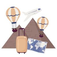 travel concept with pyramid vector