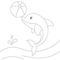 dolphin coloring page vector