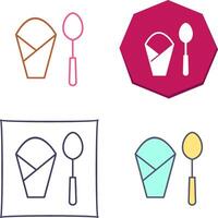 Spoon and Napkin Icon Design vector