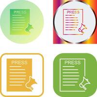 Unique Press Releases Icon Design vector