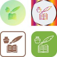 Unique Quill and Book Icon Design vector