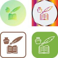 Unique Quill and Book Icon Design vector