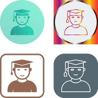 Unique Male Graduate Icon Design vector