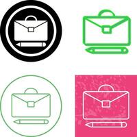 Briefcase and Pen Icon Design vector