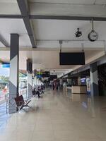 Jakarta, Indonesia on July 7 2022. The atmosphere of the waiting room at Halim Perdana Kusuma Airport photo