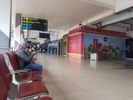 Jakarta, Indonesia on July 7 2022. The atmosphere of the waiting room at Halim Perdana Kusuma Airport photo