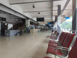 Jakarta, Indonesia on July 7 2022. The atmosphere of the waiting room at Halim Perdana Kusuma Airport photo