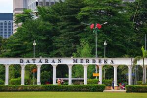 Kuala Lumpur, Malaysia on May 21, 2023. Medan Merdeka or Merdeka Square is located in Kuala Lumpur, Malaysia. photo