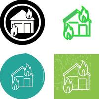 Unique Fire Consuming House Icon Design vector