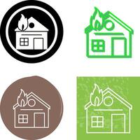 Unique House on Fire Icon Design vector