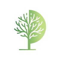 tree logo icon design, green silhouette tree vector