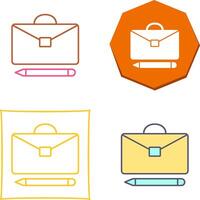 Briefcase and Pen Icon Design vector