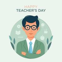 Illustration of a teacher. Happy teacher's day concept. vector