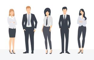 Illustration set of business people isolated on white background. vector