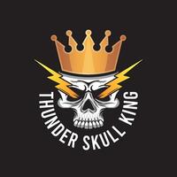 Thunder skull king premium logo vector