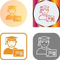 Unique Receiving Diploma Icon Design vector