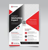 corporate business agency flyer design template, creative Professional red flyer template, modern advertising magazine poster flyer professional a4 print design. vector