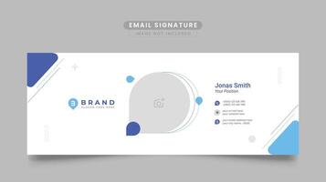 Modern and minimalist email signature template or email footer and personal social media cover design. corporate business email signature template design. vector