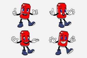 old cartoon mascot character elements. different clipart, faces, limbs. character creator for vintage retro logos and branding. isolated illustrations vector