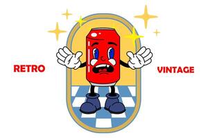 antiguo dibujos animados mascota personaje elementos. diferente clipart, caras, extremidades personaje creador para Clásico retro logos y marca. aislado ilustraciones vector