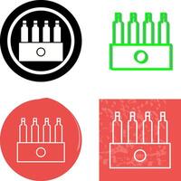 Unique Pack of Beers Icon Design vector