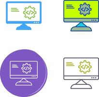 Unique Code Optimization Icon Design vector