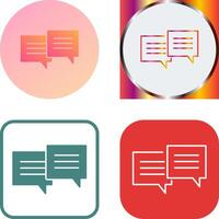 Unique Two Chat Bubbles Icon Design vector