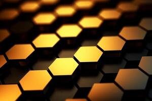 abstract gold background with hexagons photo