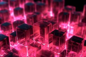 Cubes Background, Glass Cube Pattern, Geometric 3d Crystals, Abstract photo