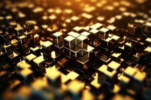 Cubes Background, Glass Cube Pattern, Geometric 3d Crystals, Abstract photo