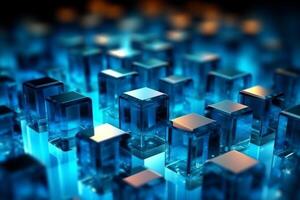 Cubes Background, Glass Cube Pattern, Geometric 3d Crystals, Abstract photo