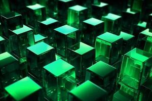 Cubes Background, Glass Cube Pattern, Geometric 3d Crystals, Abstract photo