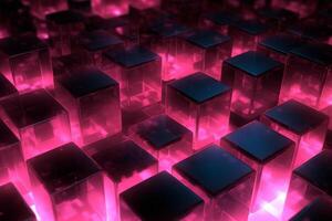 Cubes Background, Glass Cube Pattern, Geometric 3d Crystals, Abstract photo